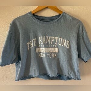 Social Culture Blue The Hamptons Crop Top